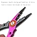 Split Ring Pliers - Aluminum Fishing Pliers Hook Remover Tungsten Carbide Cutters Saltwater Resistant Fishing Gear Split Ring Fish Holder with Coiled Lanyard & Sheath Fishing Gifts for Men(Red)