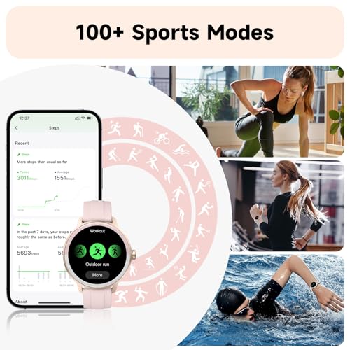 Smart Watch for Men Women, Bluetooth Calling, 1.27" HD Touchscreen Fitness Tracker, 100+ Sports Modes, AI Built-in, Heart Rate/Sleep/Step/SpO2 Monitor, IP68 Waterproof, Smartwatch for Android iPhone