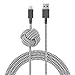 Native Union NIGHT Cable - Lightning to USB Charging/Sync Cable - Extra Long 3 Meter Braided Cable with Weighted Anchor Knot - Compatible with iPhone, iPad, iPod (Zebra)