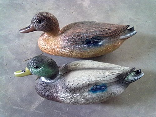 Home-organizer Tech 14 inch Hunting Bait Swimming Drake Duck Toy Figure Farm Mallard Duck Hunting Garden Decoration Floating Water (Male)