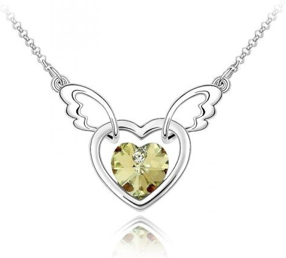 Collana Con Pendente Cuore Alato Giallo 368 Amazon It Gioielli