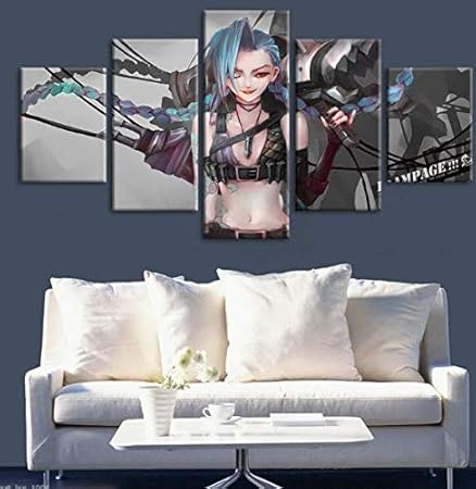 ZKPWLHS Gemälde 5 Stücke Leinwand Malerei League of Legends Spiel Poster Wandbild Für Heimtextilien Size1