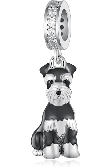 Charm Braclet Schnauzer Charm, Charm For Bracelet, 925 Sterling