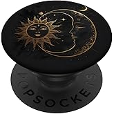Black Night Sun Moon Star PopSockets Adhesive PopGrip