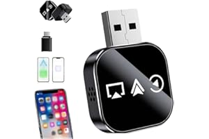 AOREK 2026 Upgrade 3 in 1 Screen Mirror for iOS Android Phone,Wired to Wireless Screen Mirroring Carplay Adapter for Car,Mirror Link Auto Adapter with 2.4/5Ghz WiFi & Bluetooth 5.0,Instant Wired (#1, 1PC)