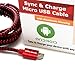 Tera Grand - USB 2.0 A to Micro USB Braided Cable, 6' Red & Black - Micro USB/Micro B Charge and Sync Cord for Android Samsung Nokia Nexus Phones and More Not for iPhone & iPad