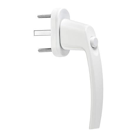 Fenstergriff mit Druckknopf und 45° Raster 28 x 151 x 62 mm weiß Aluminium Türgriff Terassentürgriff Griff von SO-TECH