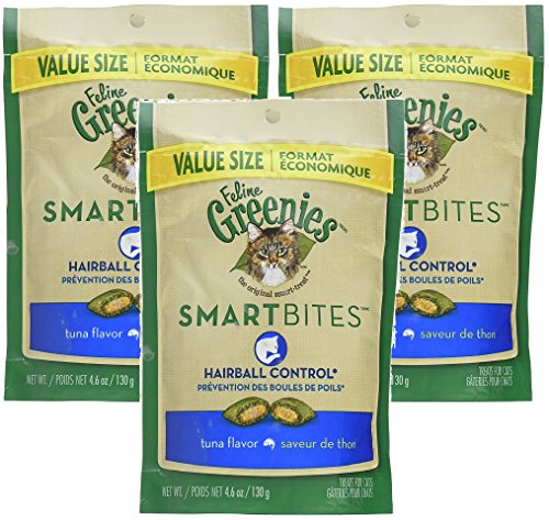 Feline Greenies SMARTBITES Hairball Control Tuna (4.6 oz) 3 Pack