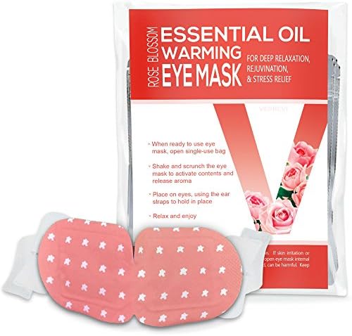 Verrevi New Rose Steam Eye Masks, Most Relaxing Aromatherapy Eye Pillow for Better Sleep, Rejuvenate Tired Eyes and Relieve Migraine, Pack of 10