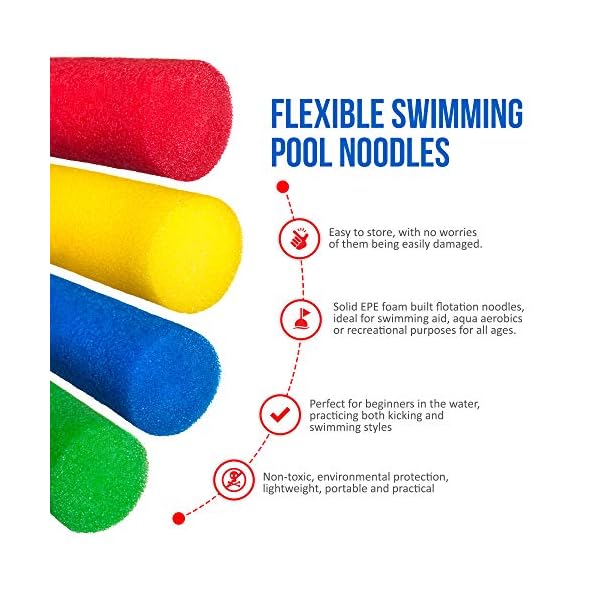 LIVIVO-Fineway-Set-of-2-Swimming-Pool-Noodle-Float-Aid-Woggle-Logs-Noodles-Water-Flexible-Wet-Swim-Strong-and-Flexible LIVIVO Set of 2 Swimming Pool Noodle Float Aid Woggle Logs Noodles Water Flexible Wet Swim- Strong and Flexible