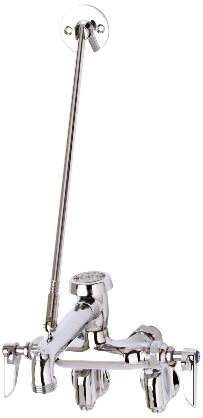 T&S Brass B0667POL Service Sink Faucet, Wall Mount, Adjustable