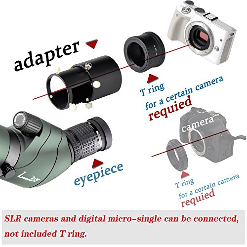 Landove Spotting Scope Camera Adapter-For DSLR Camera Connect to Spotting Scope with Eyepiece 1.54"-1.89" (39mm to 48mm)-Allow Your Scope a Long Range Telephoto Zoom Lens - Thumbnail 4