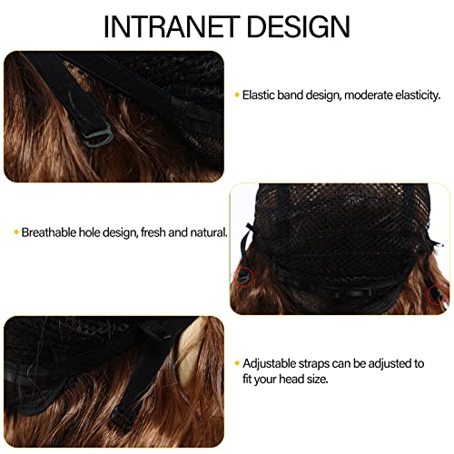 POPTAIYU Long Brown Wavy Wigs for Women Synthetic Curly Hair Wigs Middle Parting for Daily Party Use(Light Brown, 26.7 inch)