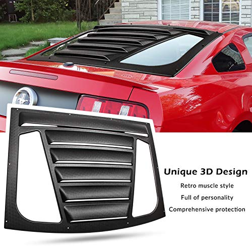 E-cowlboy Rear Window Louver for Ford Mustang 2005~2014 Sun Shade Cover in GT Lambo Style Matte Black