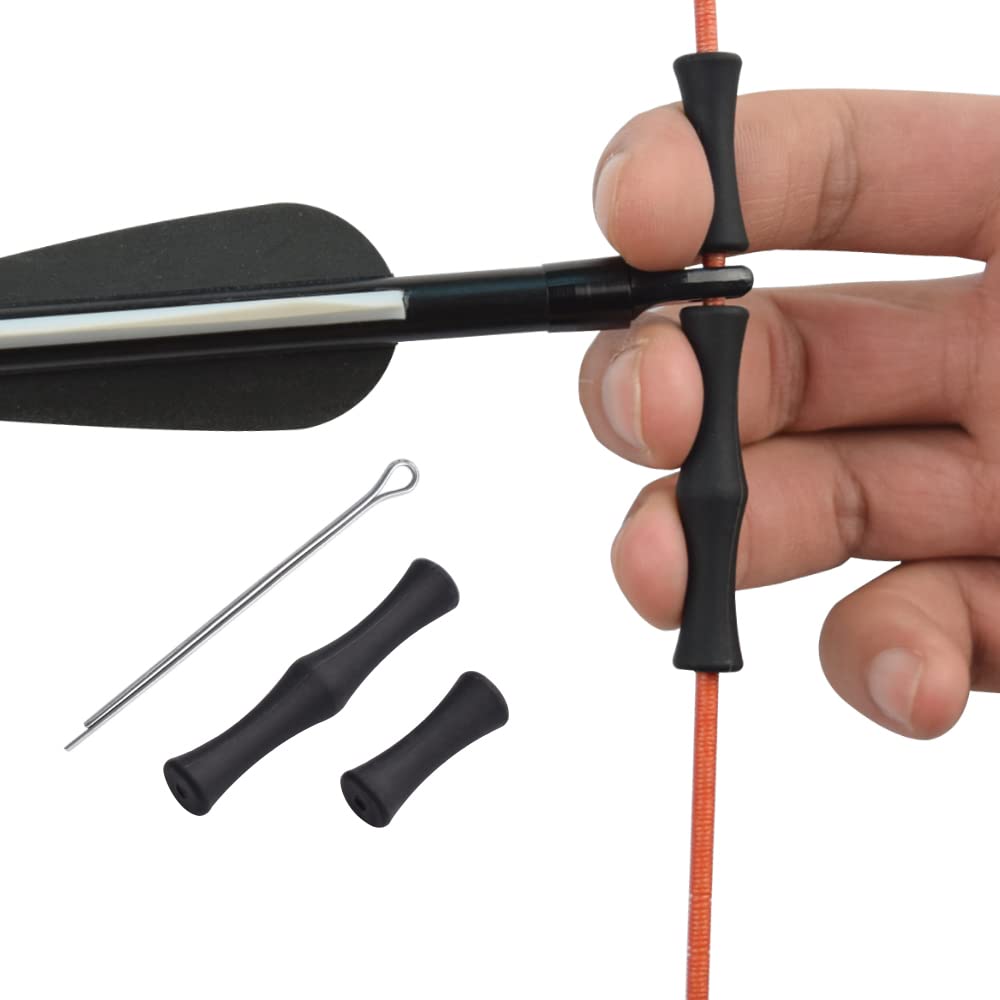 NIKA ARCHERY Bow String Finger Savers Finger Guard Recurve Bow Finger Tabs String Finger Rollers, Silicone, 3 set