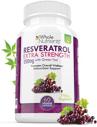 Resveratrol Supplement Maximum Strength | 1200mg | Boosts Energy - Healthy Blood Flow - Improves Mental Health - Helps in Stress - Anti-Inflammatory | with Green Tea