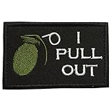 SpaceAuto I Pull Out Grenade Military Tactical Morale Badge Hook & Loop Fastener Patch 3.15