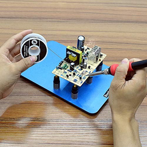 Toolour 6 Pieces PCB Circuit Board Holder - Magnetic Fixture Tower On the Blue Steel Base for Electronic Boards Repairing Soldering Desoldering Rework - Thumbnail 6