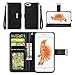 iPhone 7 Plus Case - IZENGATE [Classic Series] Wallet Cover PU Leather Flip Folio with Stand (Black)