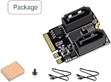 NFHK NGFF Key A+E to SATA 3.0 6Gbps Dual Ports Adapter Card JMB582 view 7