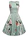 ACEVOG Women Audrey Hepburn Sleeveless 1950s Vintage Rockabilly Dress Light Gray S