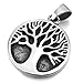 MENDINO Mens Womens Tree of Life Pendant Necklace Stainless Steel Silver Tone with 22 Inch Chain