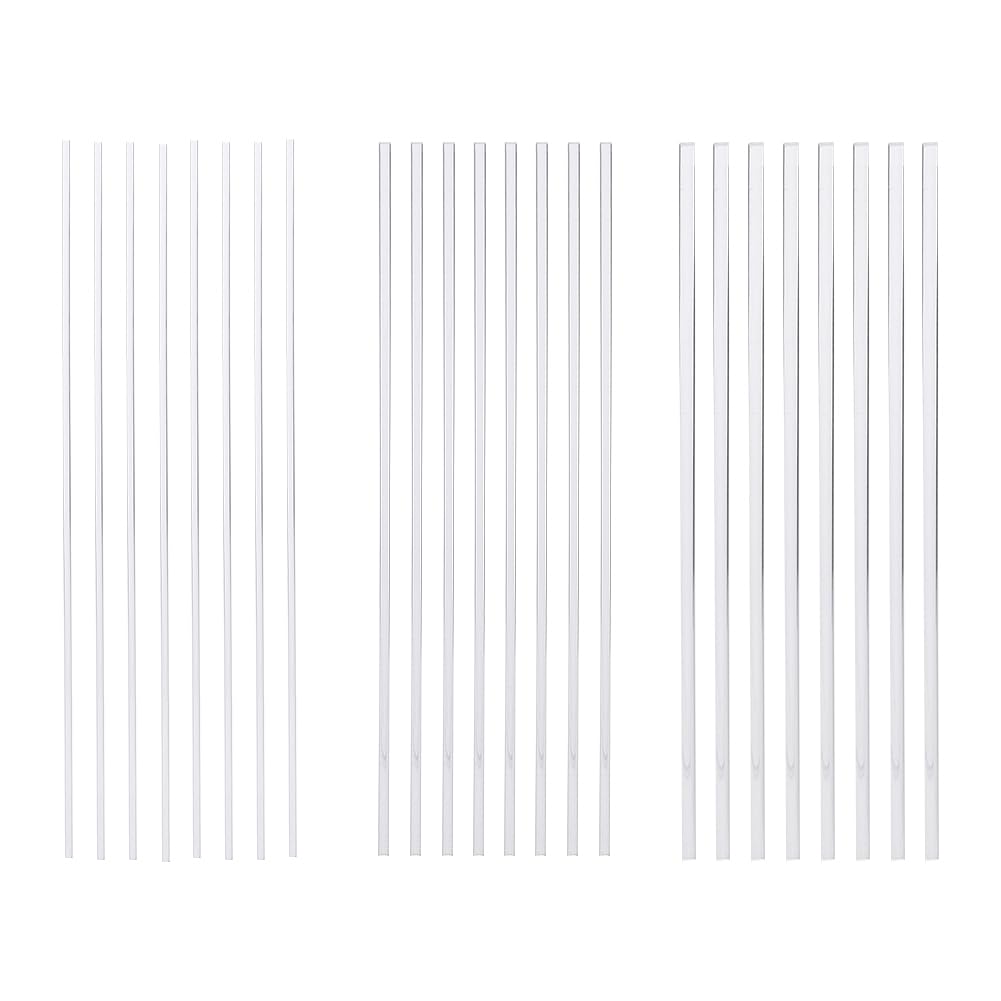 SUPERFINDINGS 24Pcs 3 Sizes Bar Acrylic Support Rods for DIY Crafts Transparent Clear Round Dowel Sticks for Stacking and Supporting Doll Cake Support 196mm