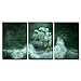 wall26 - 3 Piece Canvas Wall Art - Ghost Ship in The Sea - Modern Home Art Stretched and Framed Ready to Hang - 16