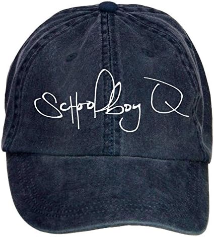 LongDaCo ScHoolboy Q Logo Cotton Baseball Cap with Adjustable Hat Men Navy