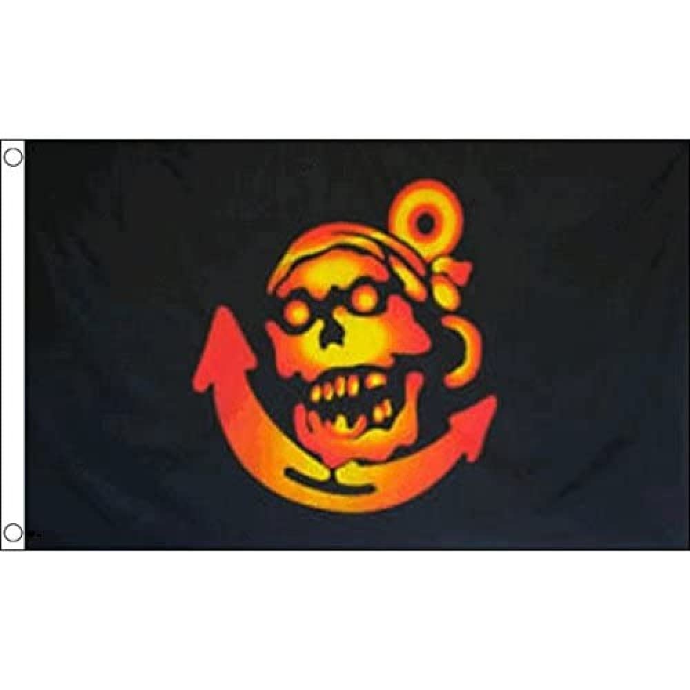 AZ FLAG - Pirate Anchor Flag - 3x5 Ft - 100D Polyester Pirates Banner with Two Metal Grommets - Fade Resistant - Vivid Colors - 3' x 5' Feet - 150x90 Cm