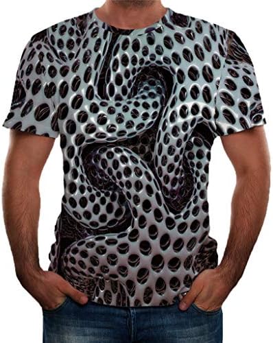 Men 3D Printed Neon T-Shirt 2019 Fashion Graphic Shirt Short Sleeve Black Tee Summer Tops