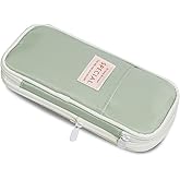 WAFJAMF Large Capacity Pencil Box with Zipper Big Storage Bag Pouch Holder Box Organizer for Office Travel - Light Green