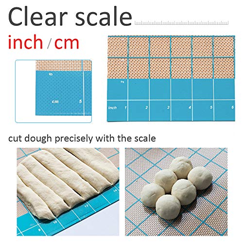 Red 36" x 24" Silicone Pastry Mat Non Stick Baking Mat with Measurements, Extra Large Full Sticks To Countertop Surface Liner For Rolling Dough Kneading Fondant Pie Crust Pizza Bread Cookie Scone - Thumbnail 6