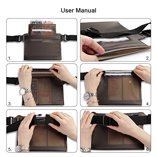 image for JOTO Waterproof Case Dry Bag Pouch Waist Pack with Strap, Waterproof C