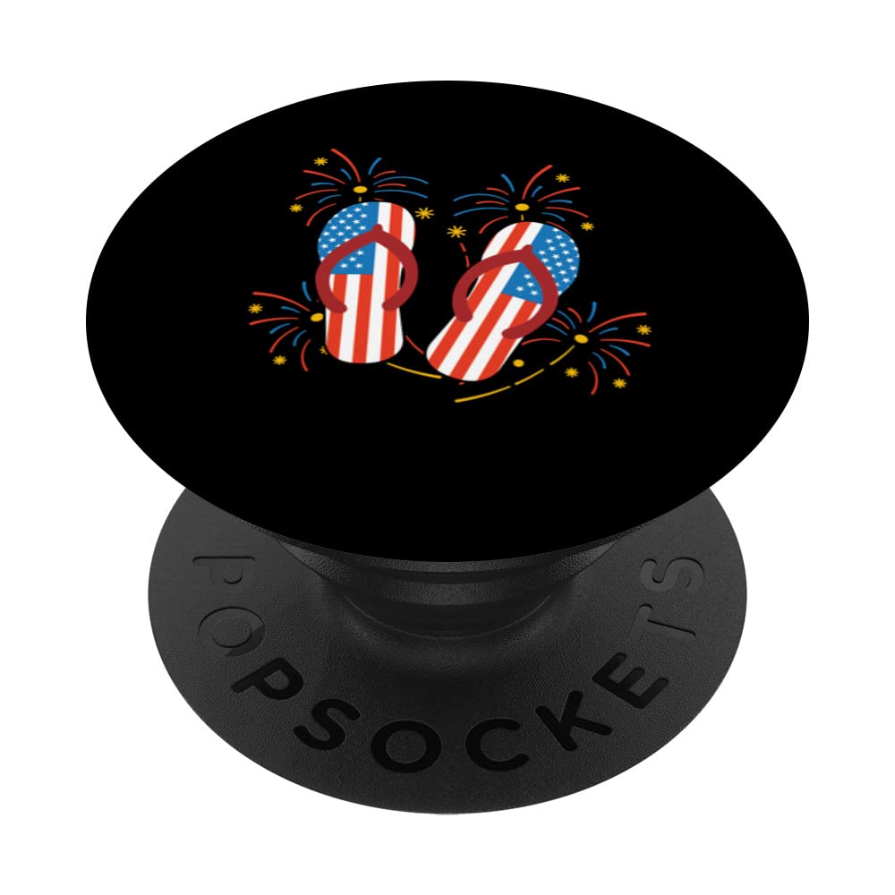 4th of July USA American Flag Fireworks PopSockets Swappable PopGrip