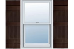 BUILDER'S CHOICE EVB14071BR Shutters, 14" x 71", Brown