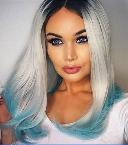  blue bob wig