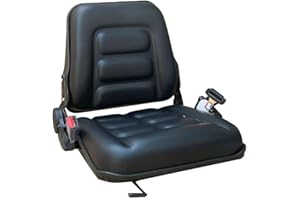 CDZHLTG Universal Forklift Seat Waterproof Forklift Suspension Seat with Safety Belt Adjustable Forklift Seat for Tractor Loader Excavator Forklift Black