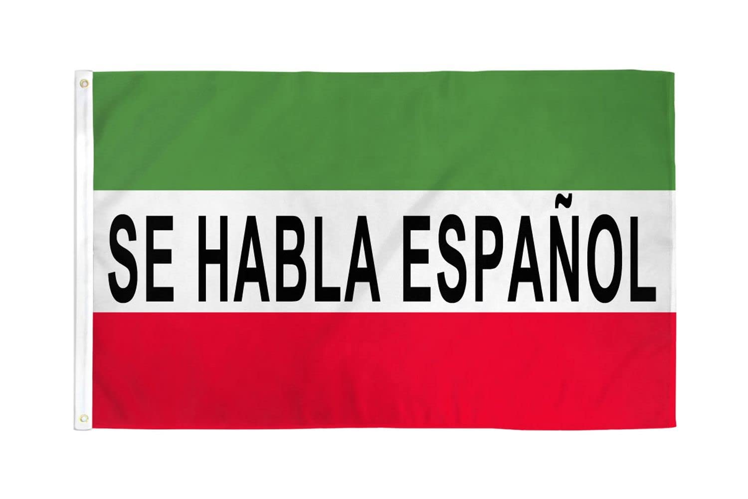 AZ FLAG - Se Habla Espanol Flag - 3x5 Ft - 100D Polyester We Speak Spanish Banner with Two Metal Grommets - Fade Resistant - Vivid Colors - 3' x 5' Feet - 150x90 Cm