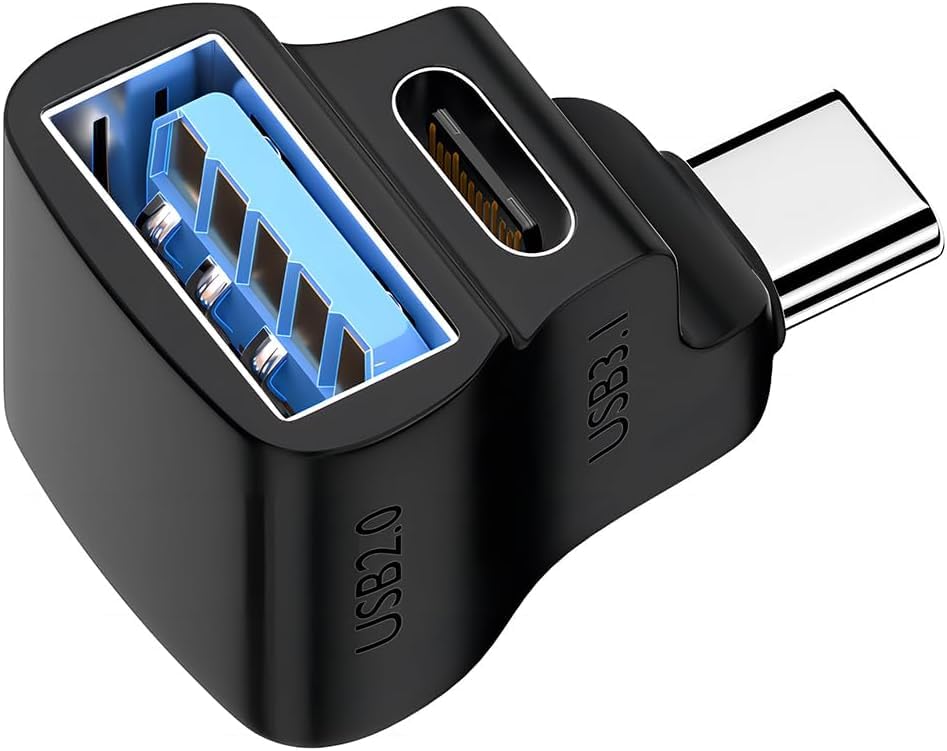 GELRHONR USB C Splitter Adapter with Type-C 3.1 and USB-A 2.0, Support 100W Fast Charging 20G Data Transfer 8K@60Hz Video Ouput, for Steam,Phone,Laptop,Tablet-Black