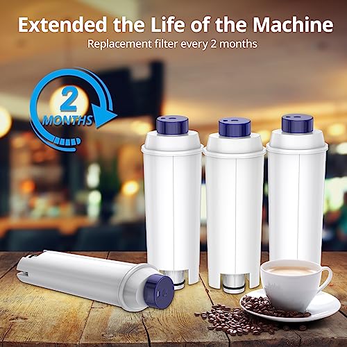 iRhodesy Water Filter Compatible with Delonghi DLSC002, Descaling Water Filter Compatible with DeLonghi Magnifica s Dinamica, ECAM, ETAM, ESAM, BCO, EC Series (Pack of 4)