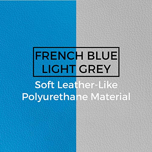 ECR4Kids SoftZone Flip-Flop Couch Convertible Foam Loveseat for Kids, French Blue and Light Grey - Thumbnail 7