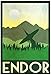 Endor Retro Travel Poster - 13x19 custom fit with RichAndFramous Black 13 inch Poster Hangers