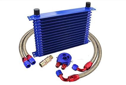 Kit Radiador de Aceite Oil cooler 15 Filas Universal: Amazon.es ...