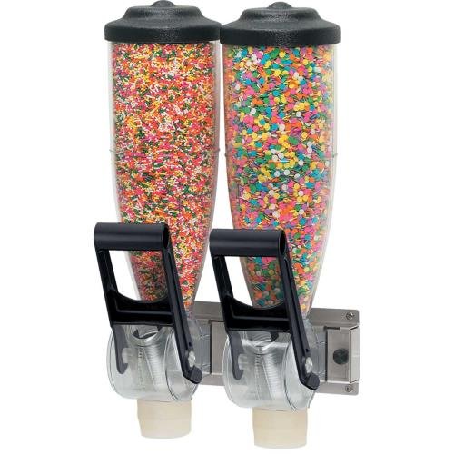 Server Products DPD-86640 Dry Food Wall-Mount Dispenser, Double, (2) 2 L Bottle Capacity, Clear/Black
