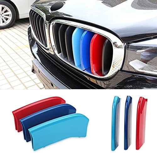 Tacraft 3-Color Kidney M-Tech Grille Insert Trim Stripe Cover For F15 BMW X5 Grille Insert 2014-2017 (For X5 (14-17))