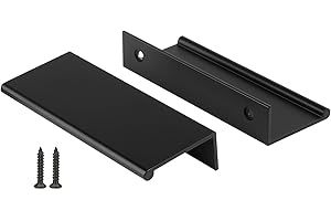 Peaha 10 Pack Black Cabinet Pulls Kitchen Handles 3 inch Aluminum Alloy Edge Finger Pull Dresser Drawer Handles
