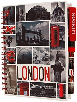Union Jack Design hard Cover Notepad &amp; Pen Souvenir/Memento SC1393 (London Places)