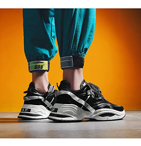 Men's Retro Color Blocked Fashion Sneakers Sport Running Shoes Walking Casual Athletic Shoes(3,6.5)