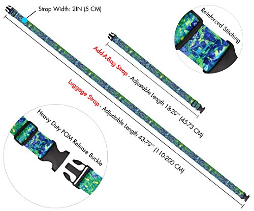 Vincent Van Gogh Irises Travel Luggage Strap Suitcase Security Belt. Heavy Duty & Adjustable. Must Have Travel Accessories. TSA Compliant. 1 Luggage Strap & 1 Add A Bag Strap. 2-Piece Set. - Thumbnail 2